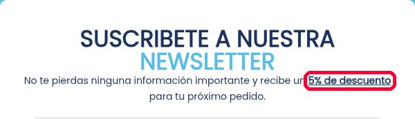 Newsletter de Mi Diagnóstico con un 5 por ciento de descuento para el próximo pedido
