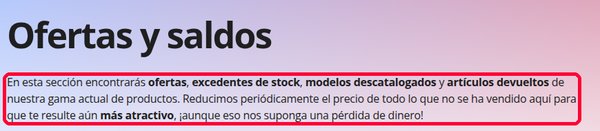 Sección Ofertas y saldos de Thomann con excedentes y modelos descatalogados