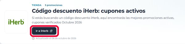 Botón Ir a iHerb en Xaxuko para usar el código descuento iHerb