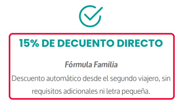 Descuento del 15 % de la Fórmula Familia en el seguro de viaje de Holins