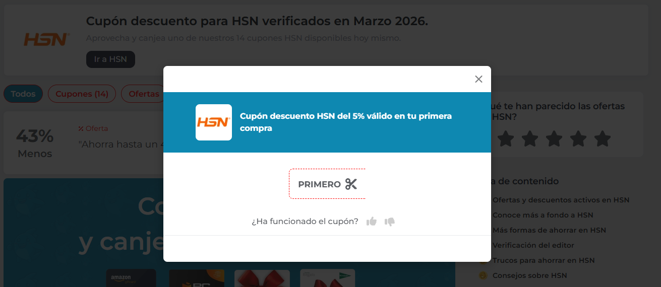 copiar cupon descuento hsn
