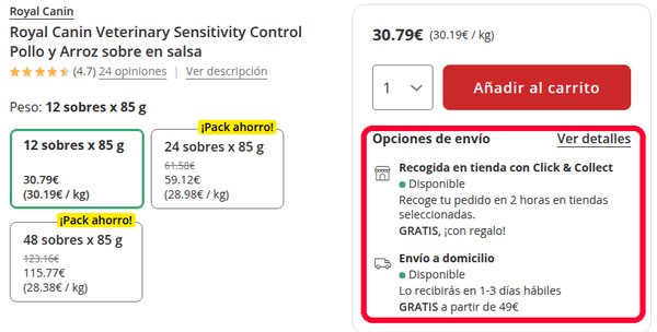 Ficha de producto en Kiwoko con recogida en tienda gratis y envío gratis desde 49 euros
