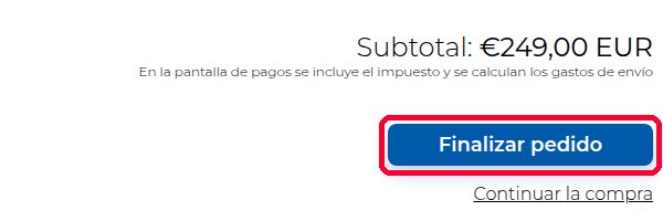 Carrito de la tienda Haier con el botón Finalizar pedido