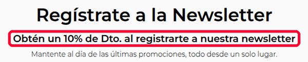 Descuento del 10 % por registrarse en la newsletter de Haier