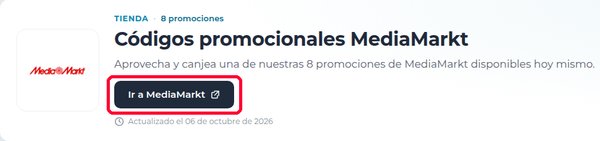 Botón Ir a MediaMarkt en Xaxuko para usar el cupón MediaMarkt