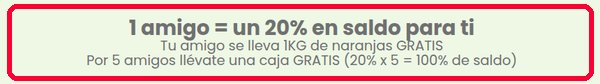 Campaña Amigo de Tropitop: 20 % de saldo por amigo y 1 kg de naranjas gratis