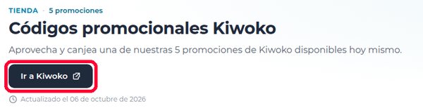Botón Ir a Kiwoko en Xaxuko para usar el cupón Kiwoko