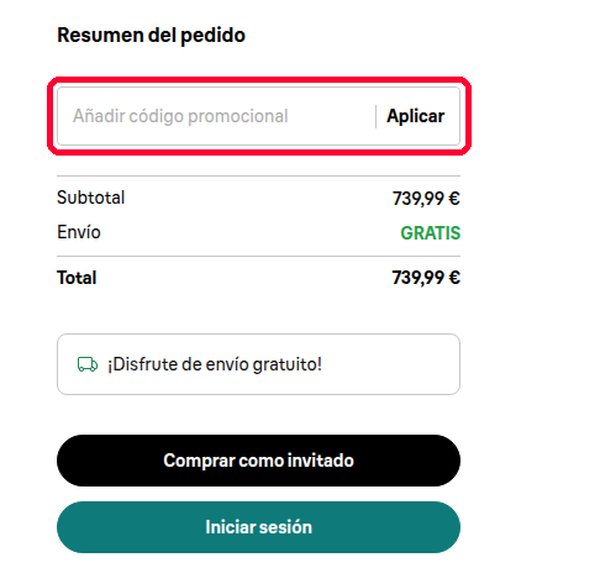 Casilla Añadir código promocional en la cesta de afeitado y depilación de Braun