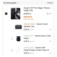Xiaomi 14T Pro 12GB 1TB + Altavoz y Auriculares Bluetooth