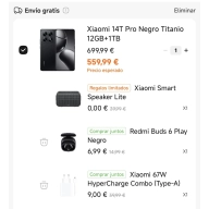 Xiaomi 14T Pro 12GB 1TB + Altavoz y Auriculares Bluetooth