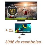 Samsung S93D OLED 77” + 2 Monitores 27" + 300€ reembolso