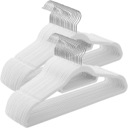Juego de 50 Perchas Antideslizantes de Terciopelo - Negro
