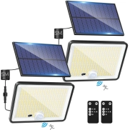 Luz solar exterior 342 LED, mando a distancia y sensor IP65