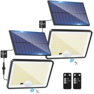 Luz solar exterior 342 LED, mando a distancia y sensor IP65