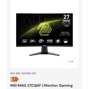 Monitor Gaming MSI MAG 27CQ6F + Regalo por 169 euros