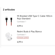 Xiaomi Redmi Buds 6 Play: Auriculares Bluetooth + Cable USB C