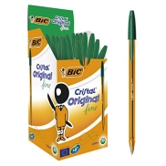 Bolígrafos BIC Cristal Original Fine Verde - 50 unidades