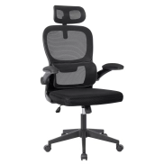 Silla ergonómica de oficina con respaldo malla y reposacabezas ajustable