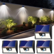 Focos Solares LED Impermeables con Sensor de Movimiento - 3 Modos
