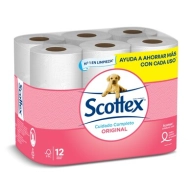 Papel higiénico Scottex 12 unidades, 2 capas originales