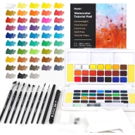 Set completo de acuarelas, 48 colores y accesorios creativos