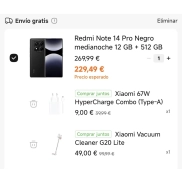 Xiaomi Redmi Note 14 Pro 12GB/512GB + Aspirador G20 Lite