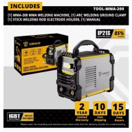 Máquina de soldadura DEKO DC MMA 220V, 200 Amp IGBT
