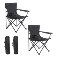 Sillas de camping negras (pack de 2)
