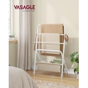 Toallero Plegable VASAGLE con Estante y 4 Ganchos
