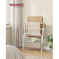 Toallero Plegable VASAGLE con Estante y 4 Ganchos