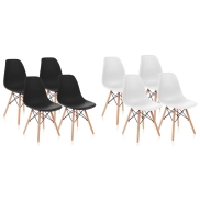 Sillas Dinamarca Pack 4 - Estilo Nórdico, Patas de Madera