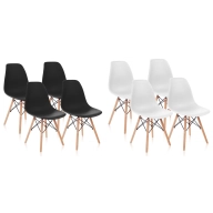 Sillas Dinamarca Pack 4 - Estilo Nórdico, Patas de Madera