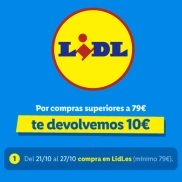 10€ de descuento en tu compra mínima de 79€ en LIDL