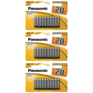 Pilas AAA Alcalinas Panasonic, 60 Unidades, 7 Años de Almacenamiento
