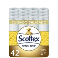 Papel Higiénico Scottex Sensitive 42 Rollos Triple Capa