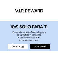 Descuento acumulable: -10€ en compras de 30€ en Springfield