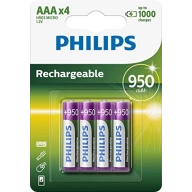 Pilas Recargables AAA 1.2V NiMH - Philips 1000 Ciclos