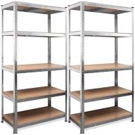 Estanterías Galvanizadas 2x de 5 Baldas 180x90x40 cm