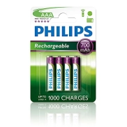 Pack de 4 Pilas AAA Recargables NiMh - Philips R03B4A7010