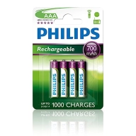 Pack de 4 Pilas AAA Recargables NiMh - Philips R03B4A7010