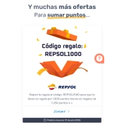 Repsol te regala 1000 puntos en regalos de Travel Club