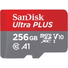 Micro SDXC SanDisk Ultra PLUS 256GB, 160MB/s, Adaptador SD