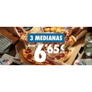 6,65€ CADA UNA: 3 PIZZAS A DOMICILIO