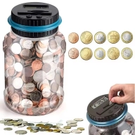 Contadora de monedas hucha electrónica.