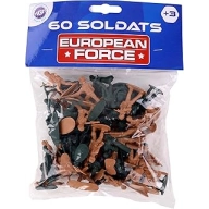 60 Mini Soldados de Plástico - Juguete Infantil Kaki