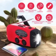 Radio portátil recargable 2000 mAh con luz solar y LED