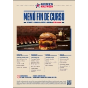 Menú Grupo Foster's Hollywood: Entrante, Principal, Postre y Bebida