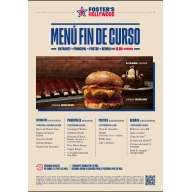 Menú Grupo Foster's Hollywood: Entrante, Principal, Postre y Bebida