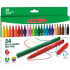 Rotuladores Brillantes Alpino, 24 Colores Lavables y Resistentes