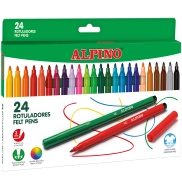 Rotuladores Brillantes Alpino, 24 Colores Lavables y Resistentes